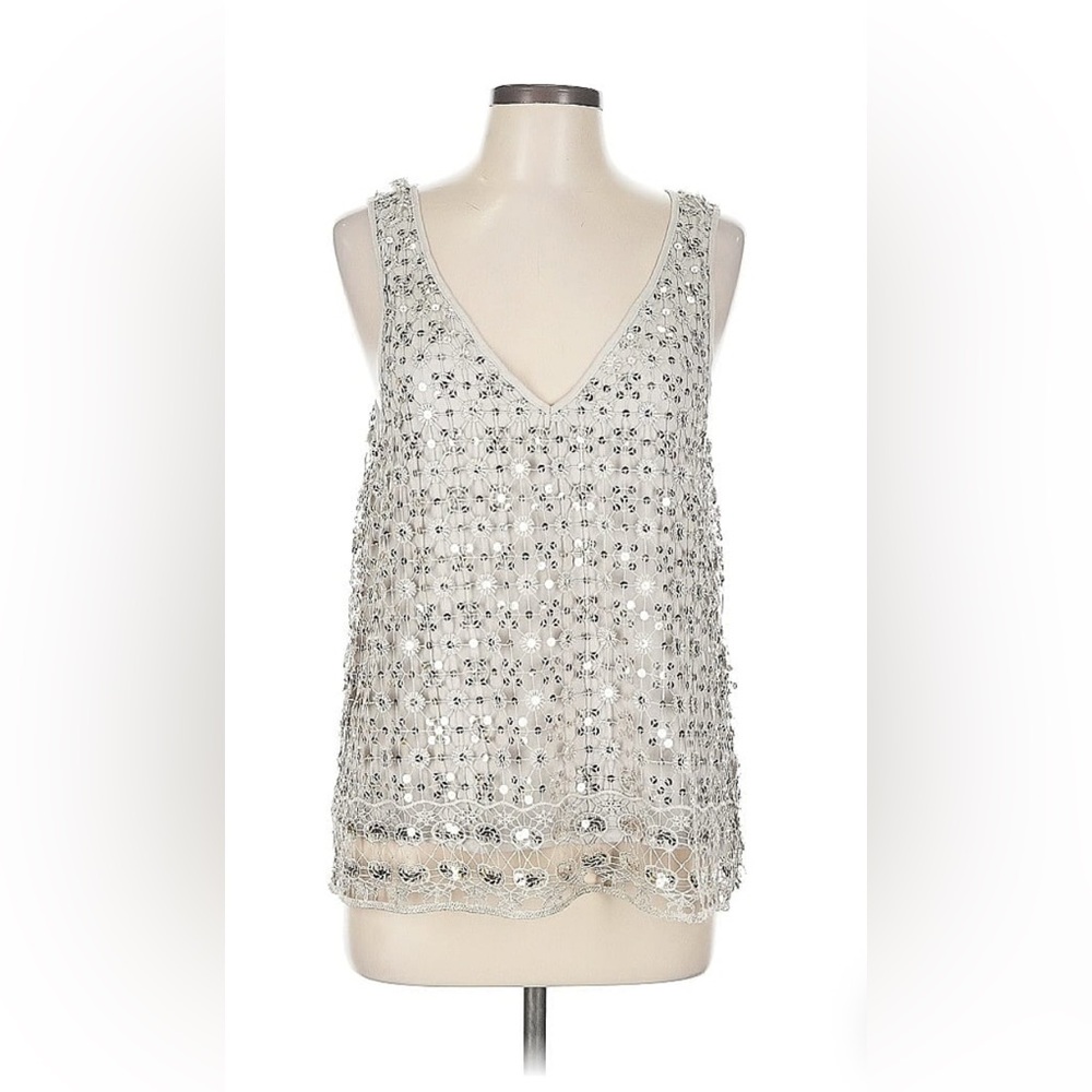Ella Moss Silver Sleeveless Top